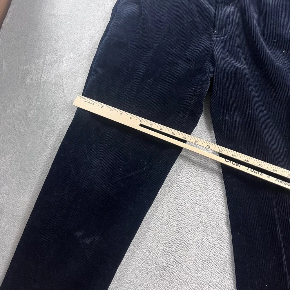 Polo Ralph Lauren Preston Pant Mens 38x32 Navy Blue Corduroy Straight Trousers